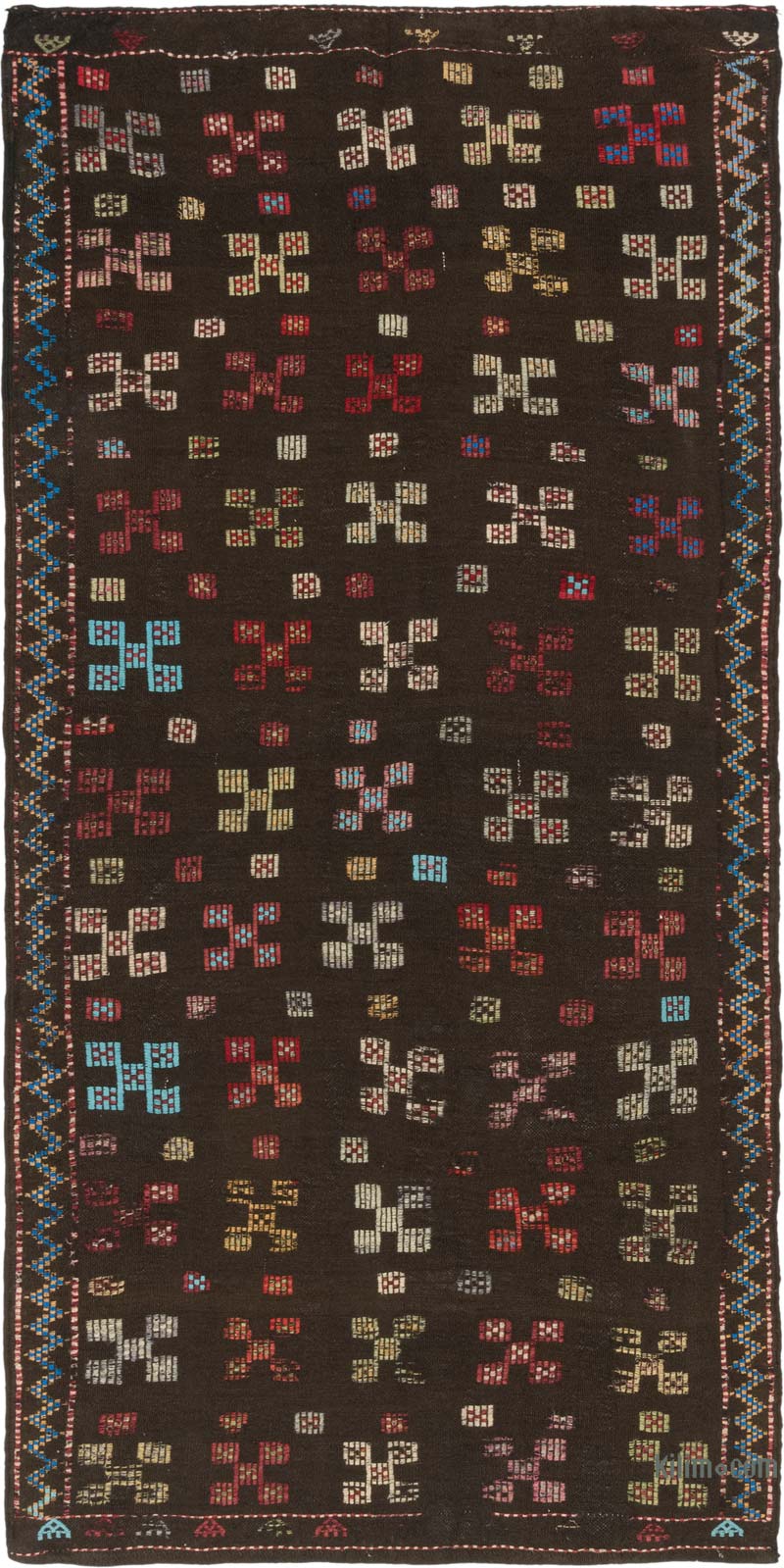 Vintage Anatolian Jijim Rug - 4' 6" x 9' 1" (54" x 109") - K0084131