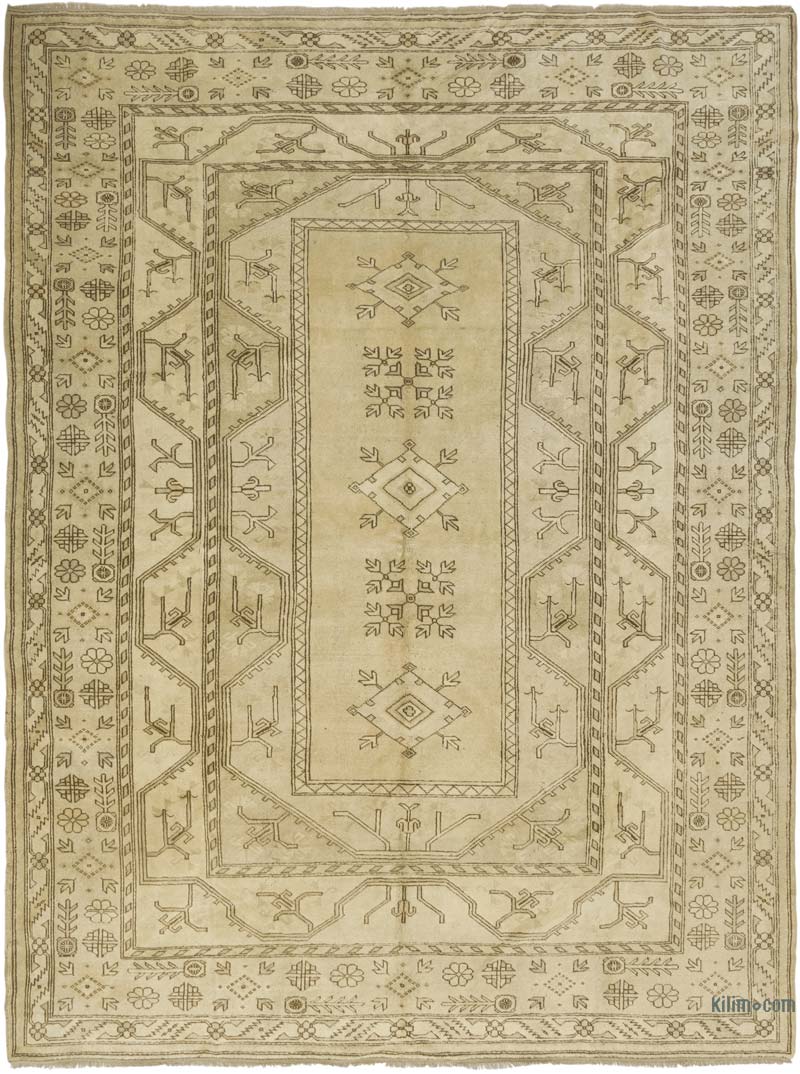 Vintage Turkish Hand-Knotted Rug - 9' 1" x 12' 1" (109" x 145") - K0084135