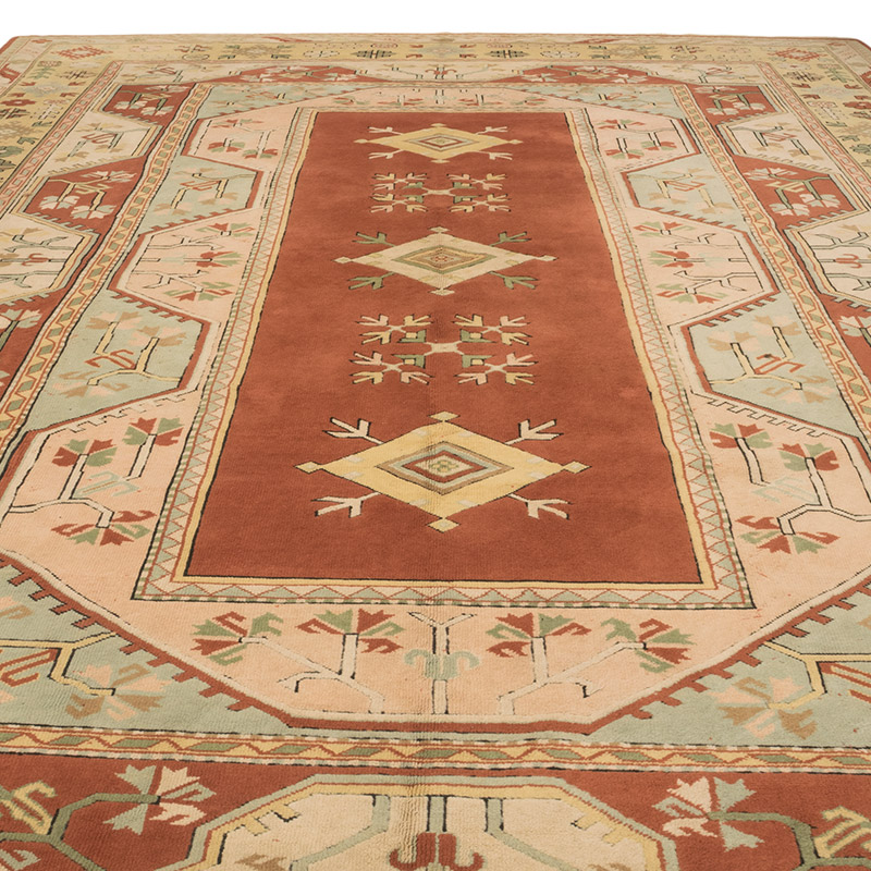 Vintage Turkish Hand-Knotted Rug - 10' 1" x 14'  (121" x 168") - K0084136