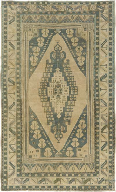 Vintage Turkish Hand-Knotted Rug - 5' 7" x 9' 4" (67" x 112")