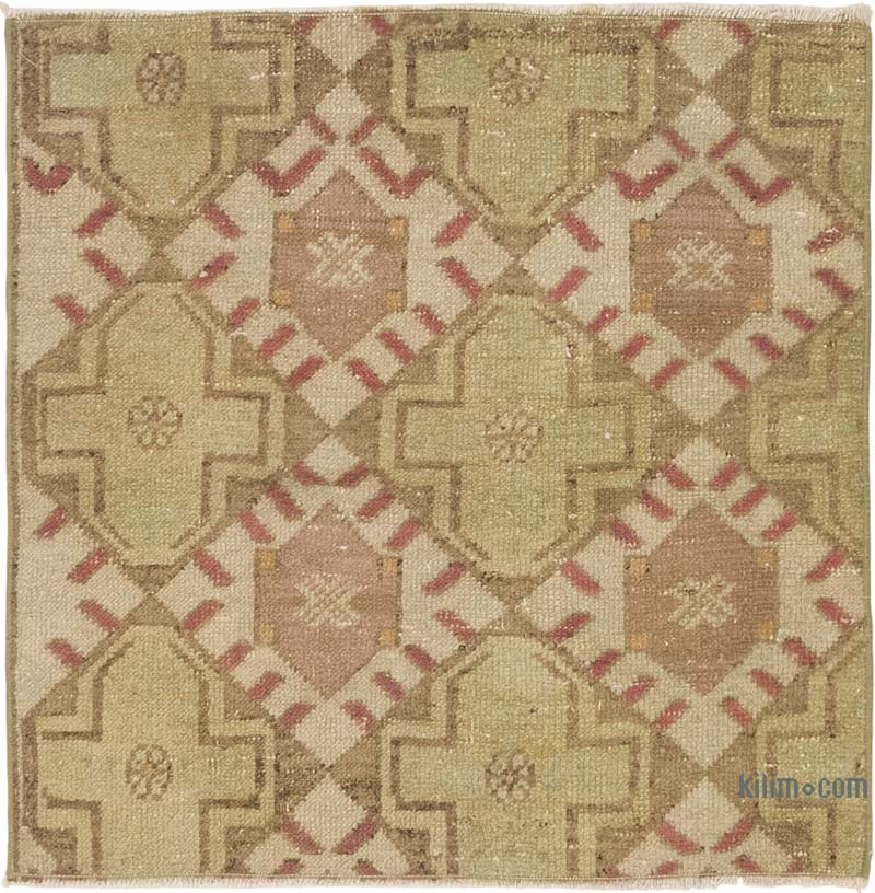 Alfombra Vintage Turca Anudada a Mano - 80 cm x 80 cm - K0084140