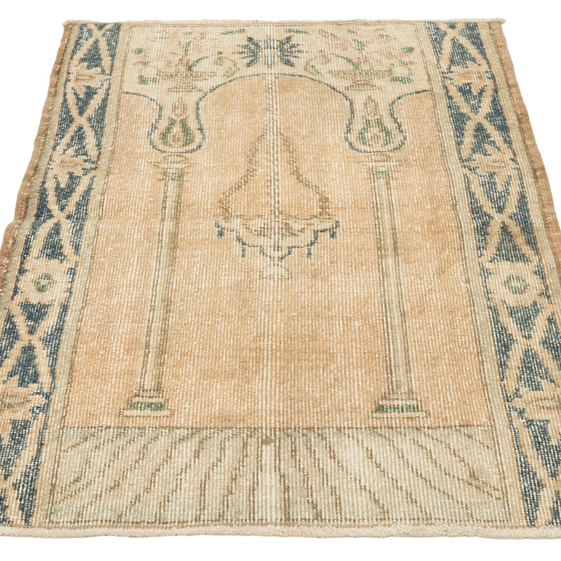 Alfombra Vintage Turca Anudada a Mano - 79 cm x 111 cm - K0084144