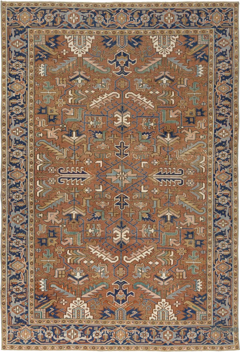 Vintage Hand-Knotted Oriental Rug - 7' 1" x 10' 4" (85" x 124") - K0084154