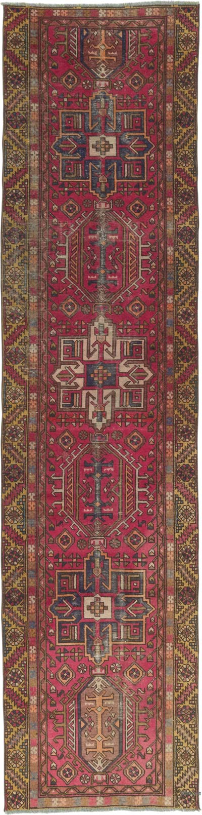 Vintage Oriental Hand-Knotted Runner - 3' 3" x 13' 1" (39" x 157")