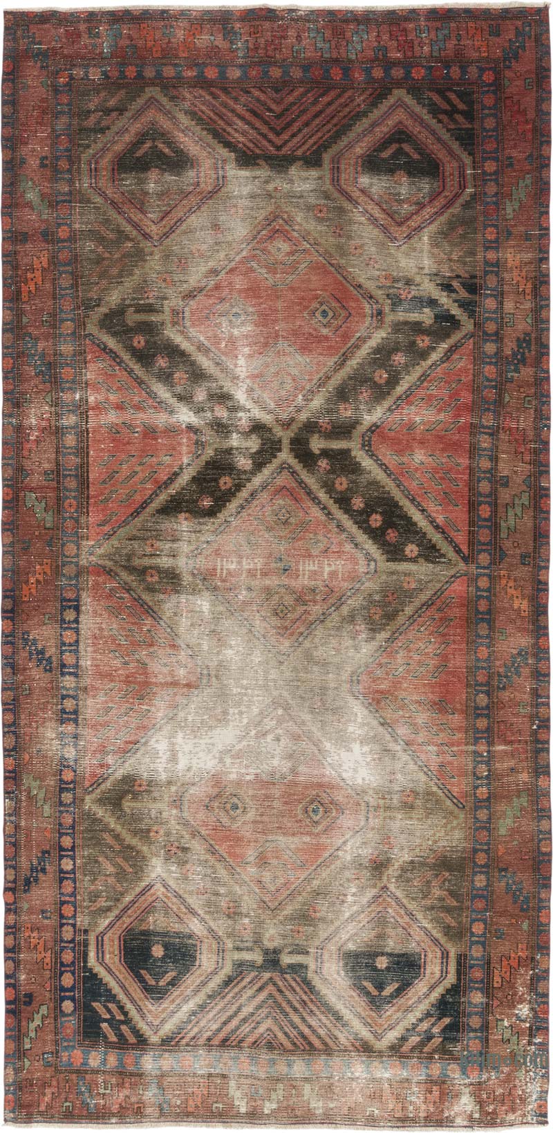 Alfombra Vintage Turca Anudada a Mano - 151 cm x 313 cm - K0084176