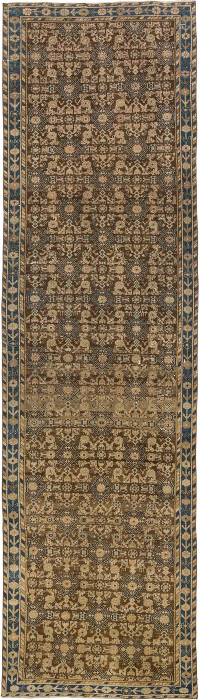 Corredora Anudada a Mano Oriental Vintage - 114 cm x 407 cm