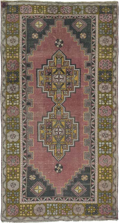 Vintage Turkish Hand-Knotted Rug - 3' 10" x 7' 1" (46" x 85")