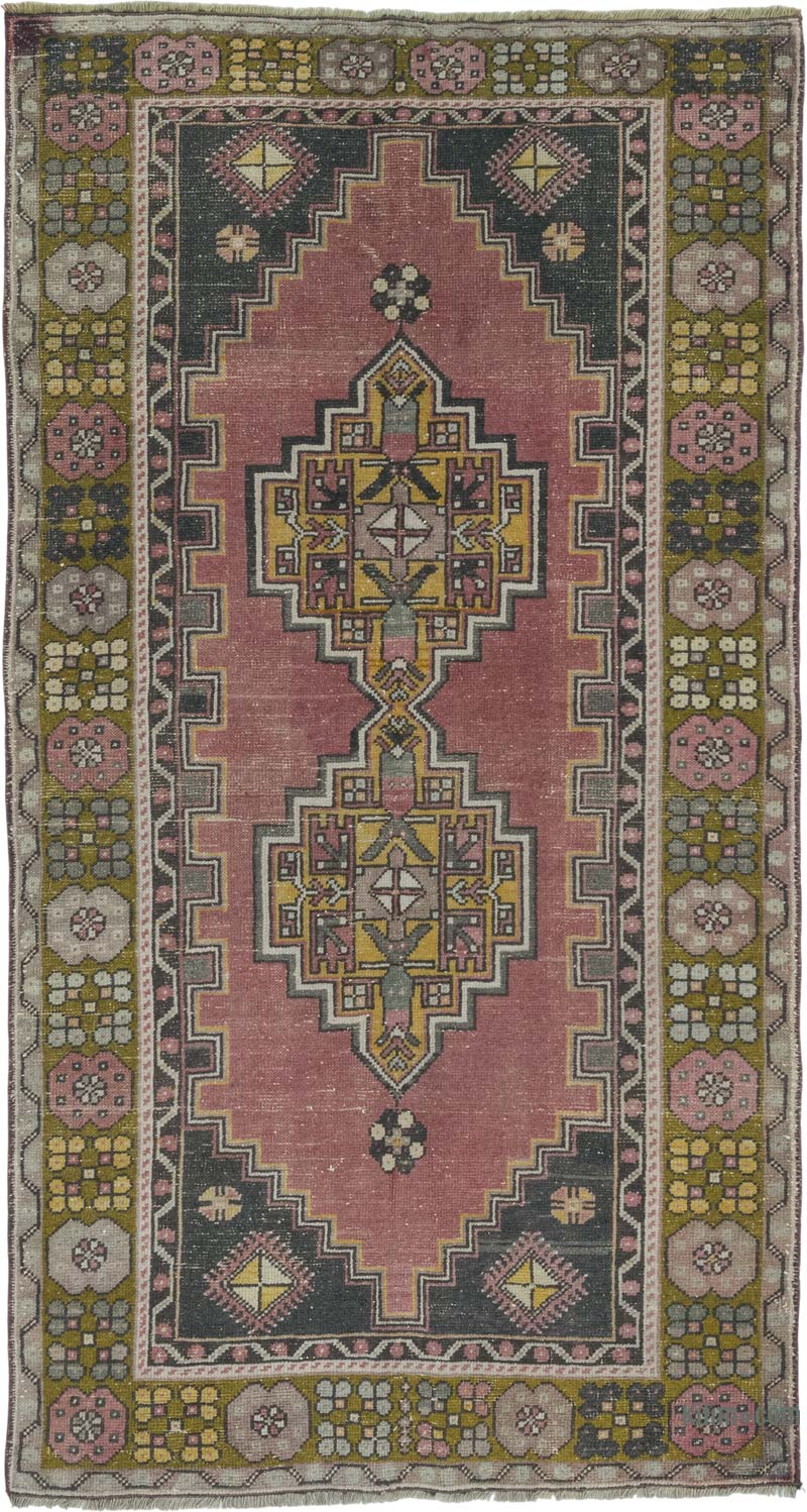 El Dokuma Vintage Halı - 116 cm x 216 cm - K0084184
