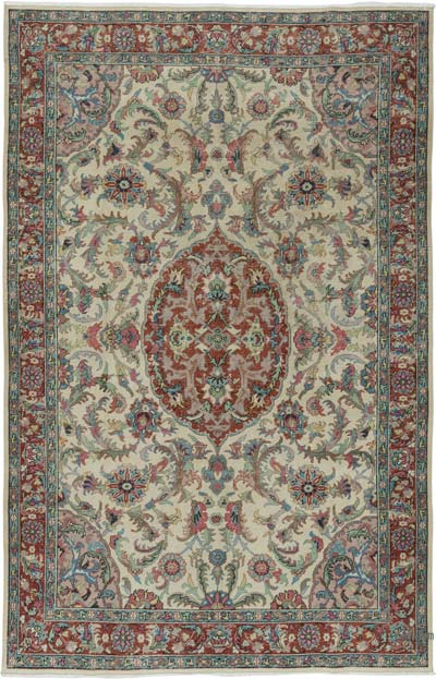 Vintage Turkish Hand-Knotted Rug - 6' 4" x 9' 11" (76" x 119")