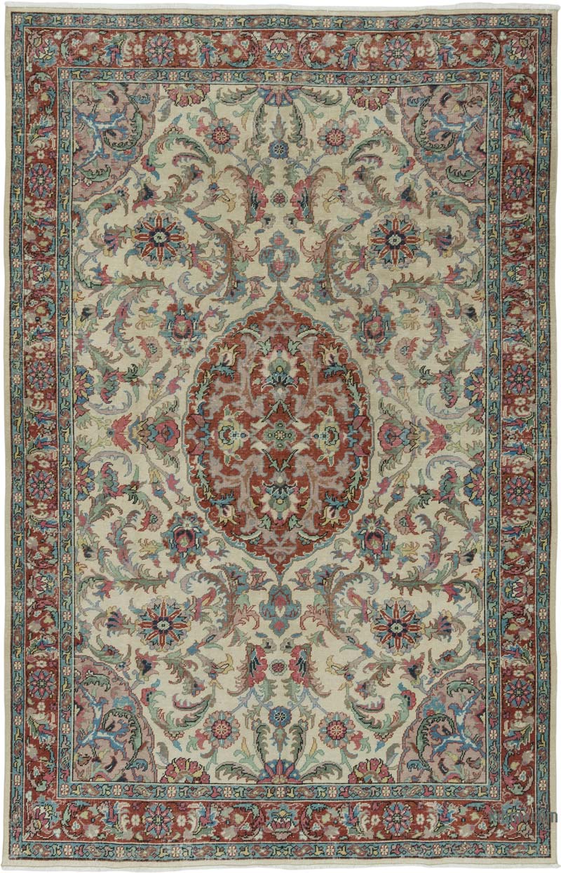 Alfombra Vintage Turca Anudada a Mano - 193 cm x 302 cm - K0084187