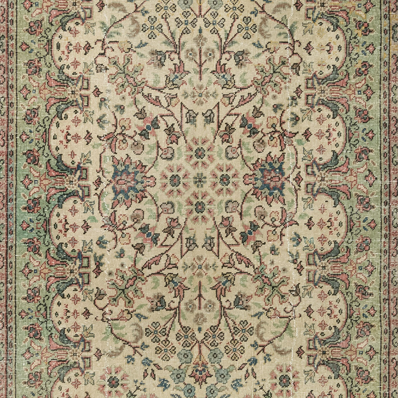 Alfombra Vintage Turca Anudada a Mano - 157 cm x 254 cm - K0084188