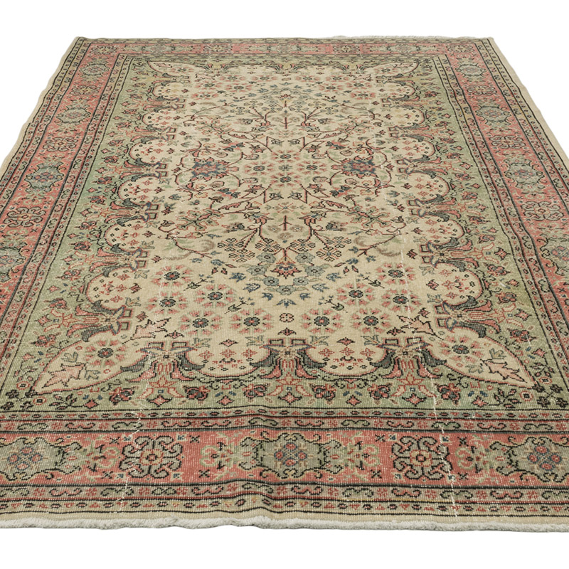 Alfombra Vintage Turca Anudada a Mano - 157 cm x 254 cm - K0084188