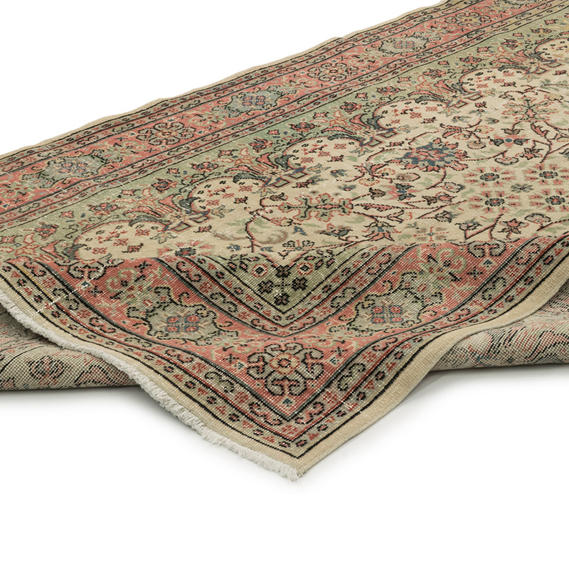 Alfombra Vintage Turca Anudada a Mano - 157 cm x 254 cm - K0084188