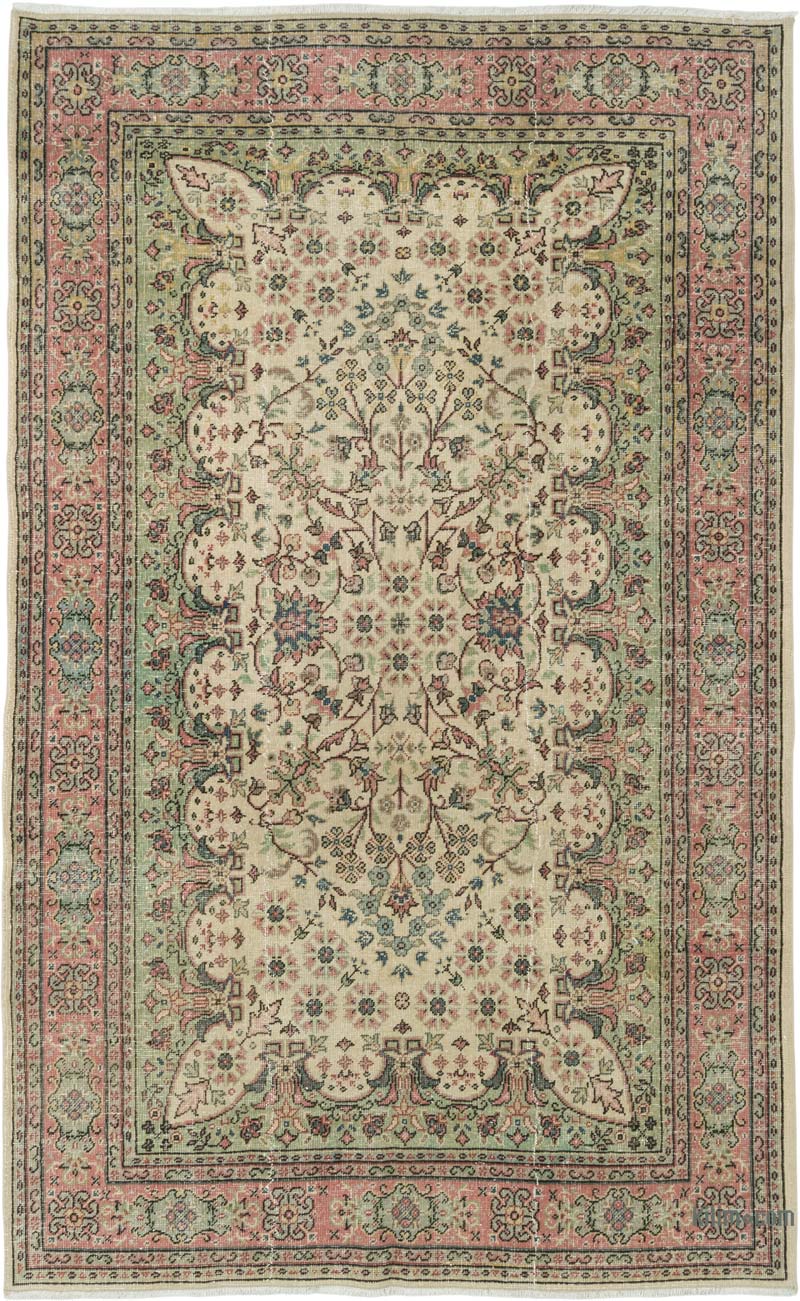 Alfombra Vintage Turca Anudada a Mano - 157 cm x 254 cm - K0084188