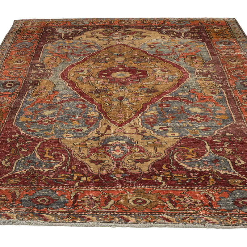 Alfombra Vintage Turca Anudada a Mano - 148 cm x 217 cm - K0084210