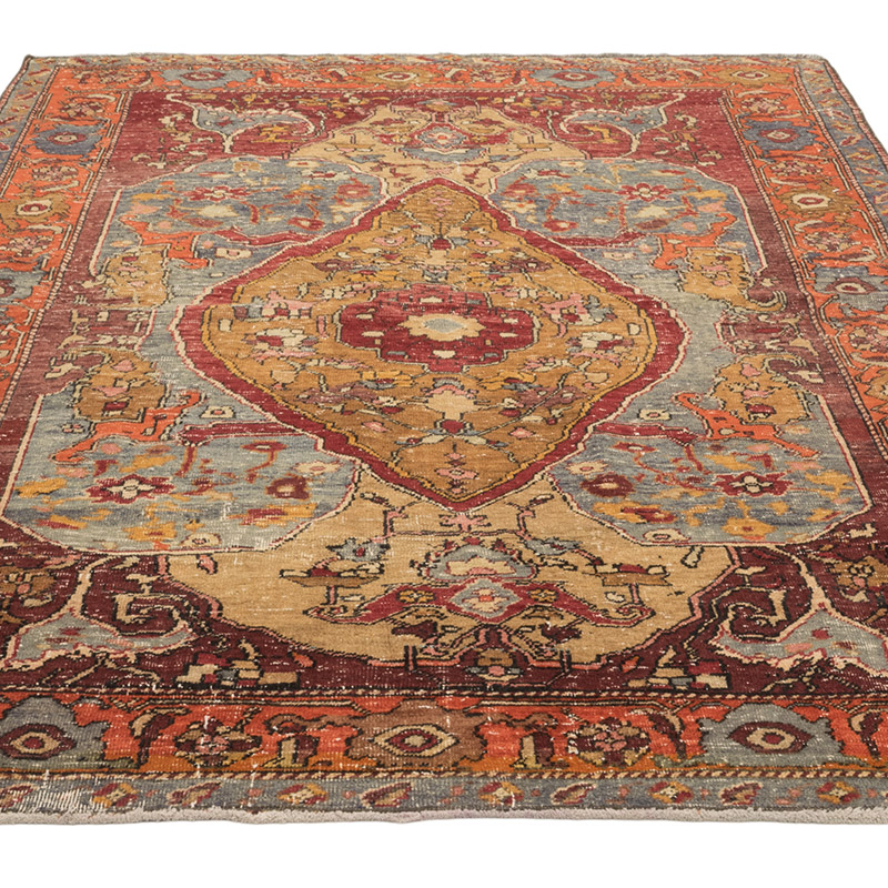 Alfombra Vintage Turca Anudada a Mano - 148 cm x 217 cm - K0084210