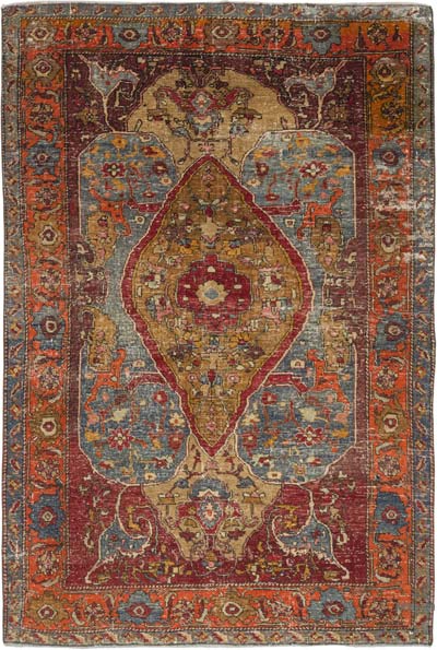 Vintage Turkish Hand-Knotted Rug - 4' 10" x 7' 1" (58" x 85")
