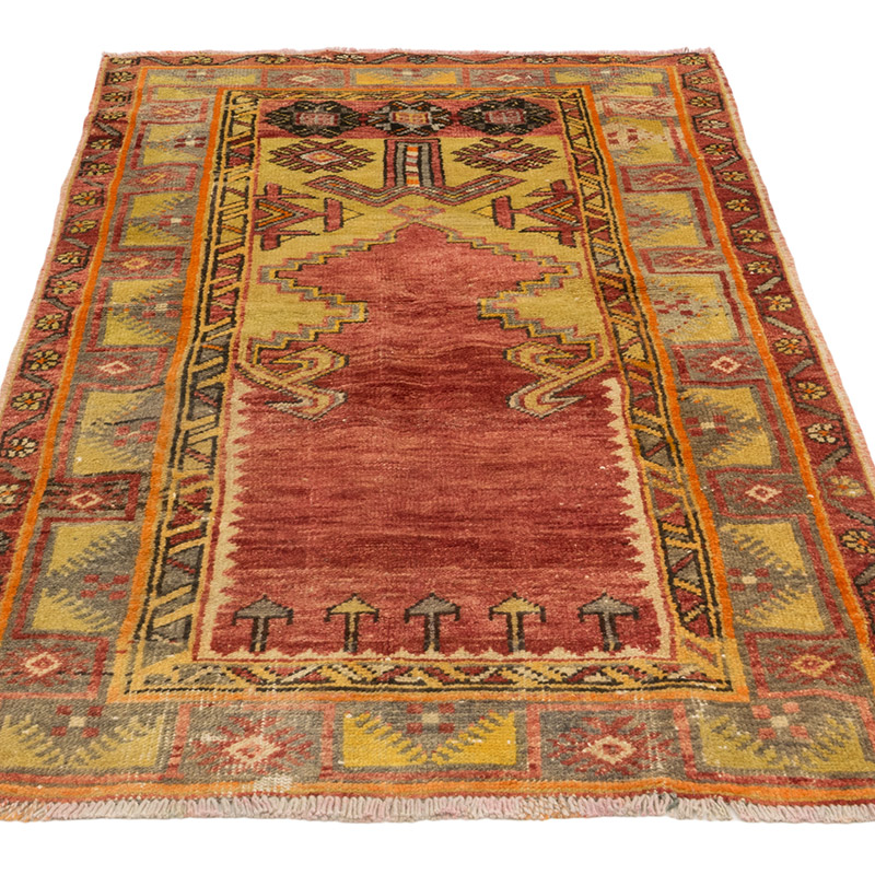 Alfombra Vintage Turca Anudada a Mano - 90 cm x 161 cm - K0084212