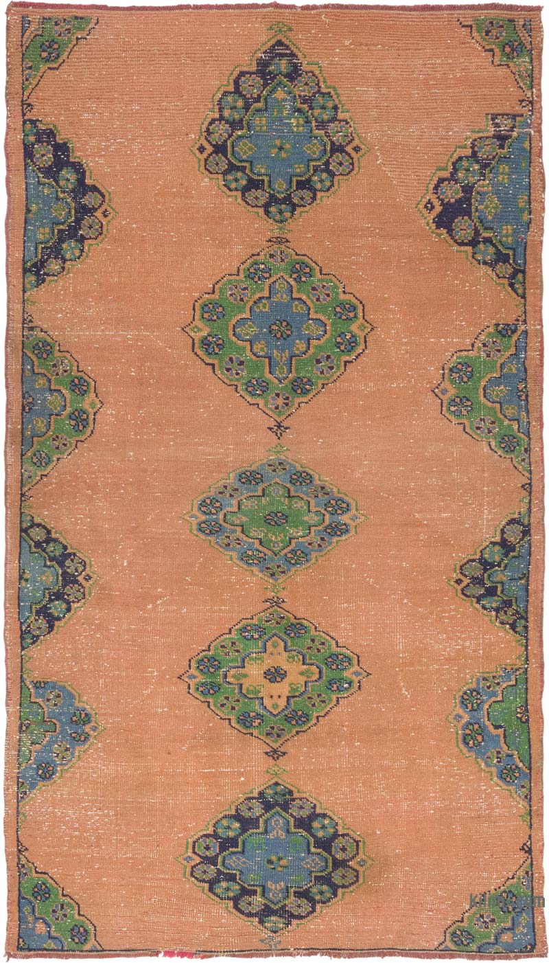 Vintage Turkish Hand-Knotted Rug - 4' 7" x 7' 7" (55" x 91") - K0084215