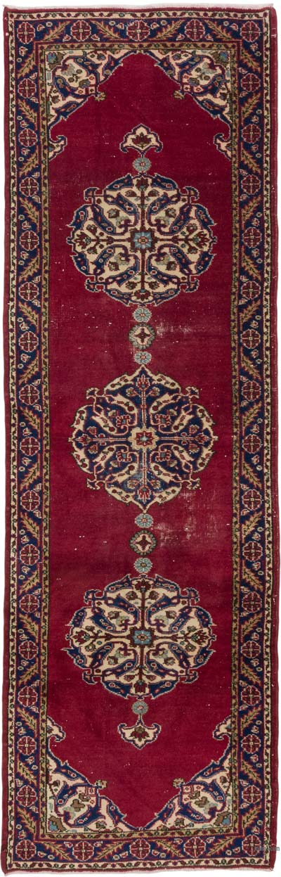 Vintage Turkish Hand-Knotted Runner - 3' 3" x 10' 4" (39" x 124")
