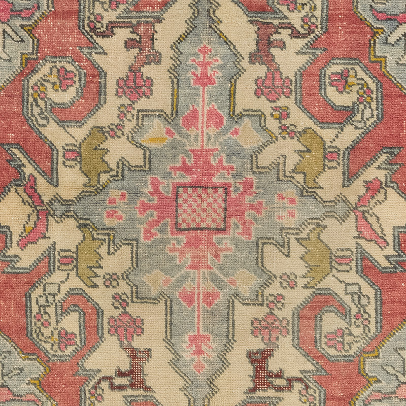 Alfombra Vintage Turca Anudada a Mano - 130 cm x 218 cm - K0084266