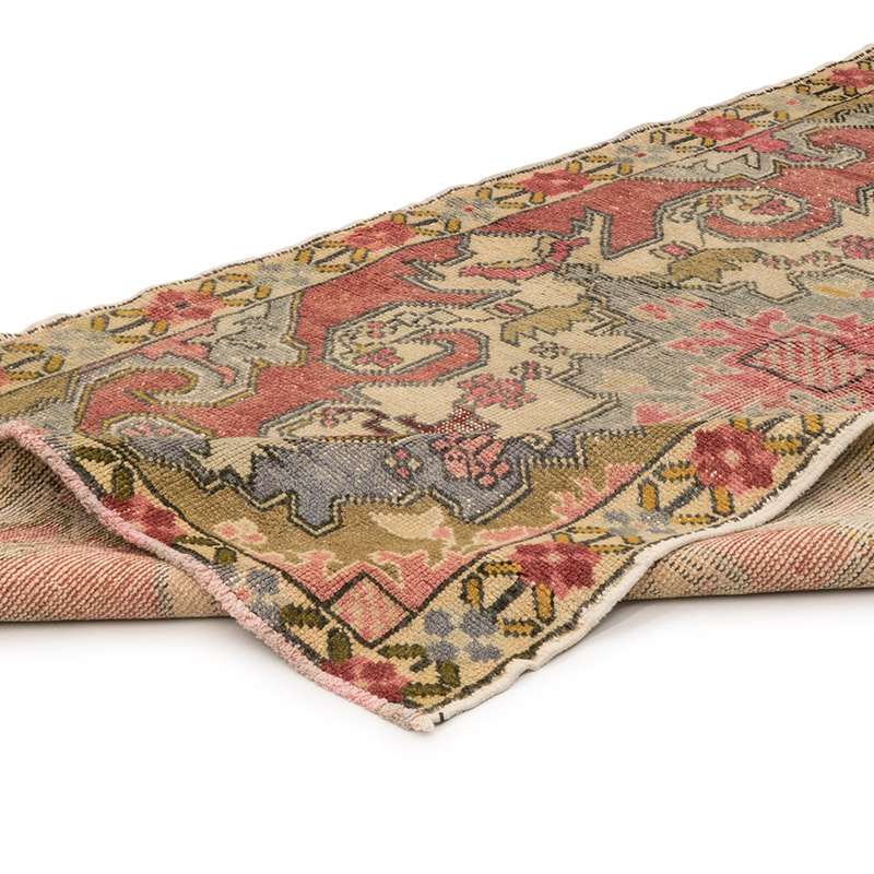 Alfombra Vintage Turca Anudada a Mano - 130 cm x 218 cm - K0084266