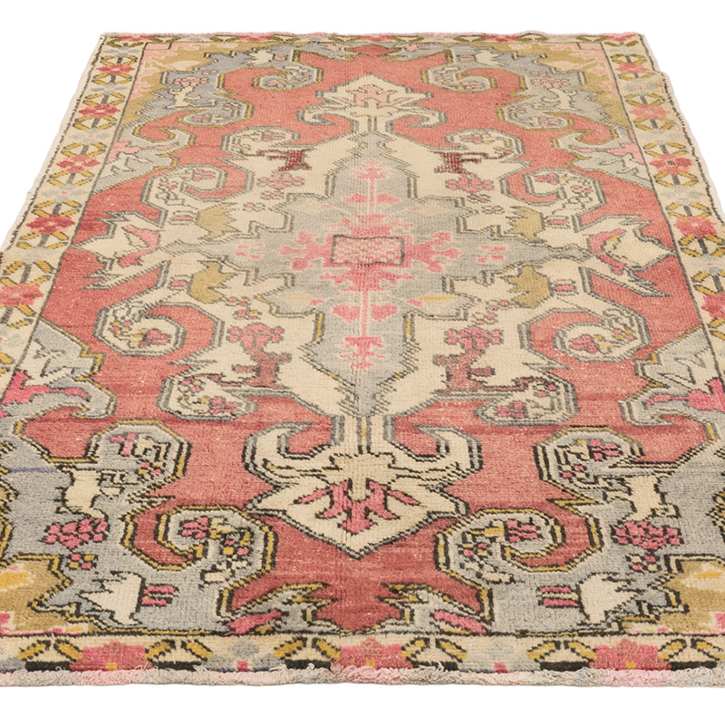 Alfombra Vintage Turca Anudada a Mano - 130 cm x 218 cm - K0084266