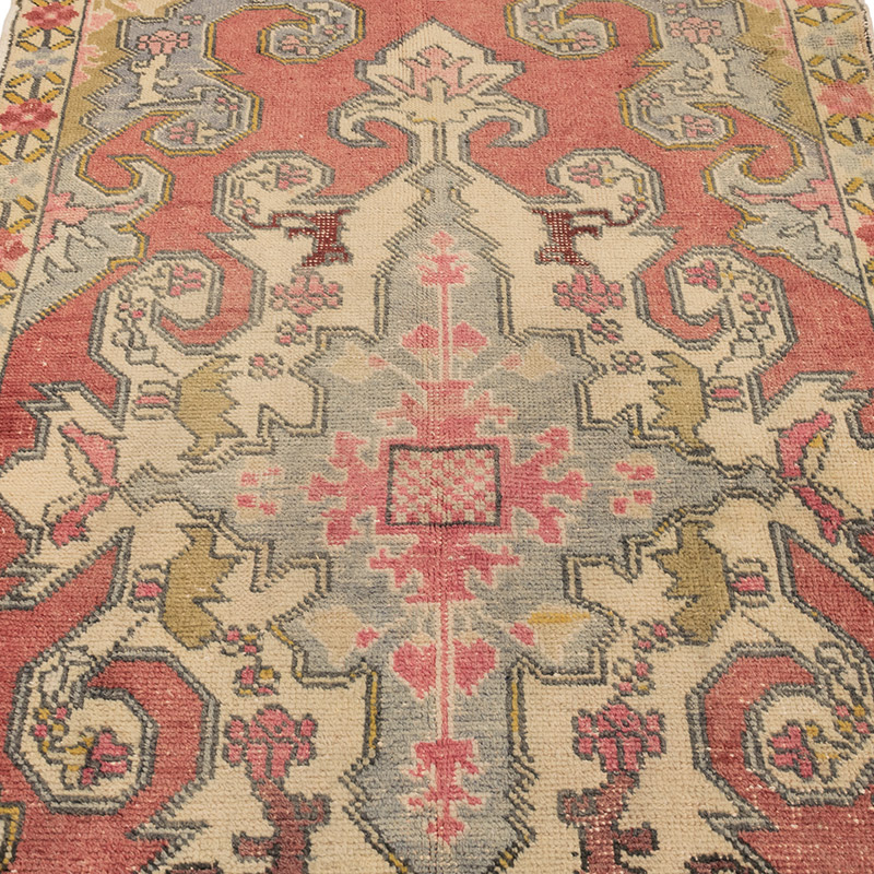 Alfombra Vintage Turca Anudada a Mano - 130 cm x 218 cm - K0084266