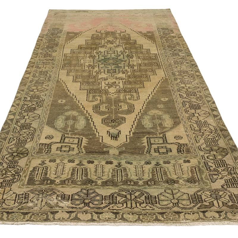 Vintage Turkish Hand-Knotted Rug - 4' 2" x 9' 9" (50" x 117") - K0084269