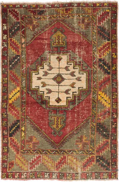 Alfombra Vintage Turca Anudada a Mano - 100 cm x 146 cm
