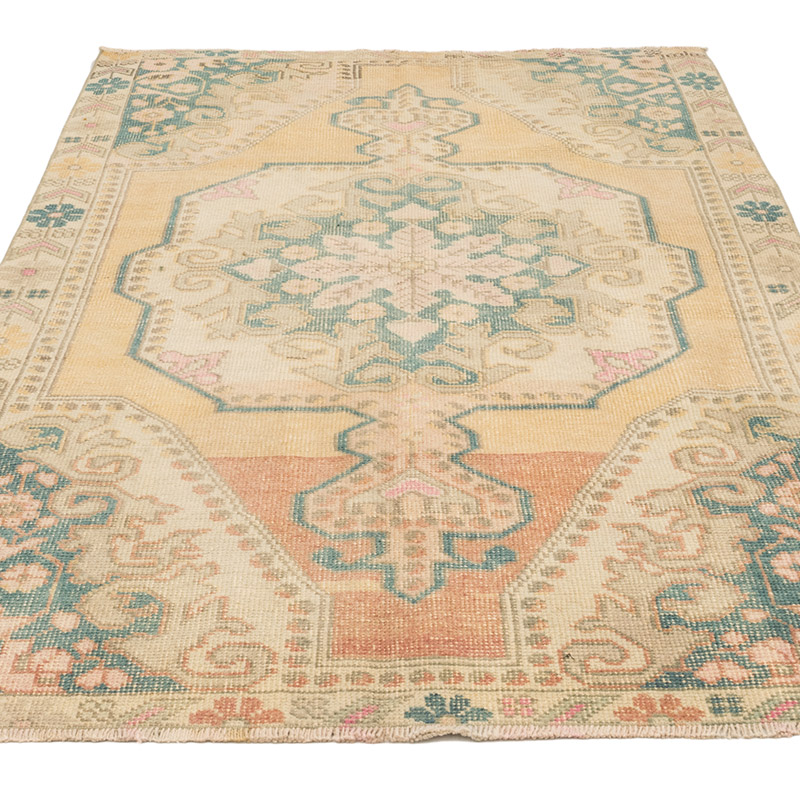 Alfombra Vintage Turca Anudada a Mano - 134 cm x 217 cm - K0084289