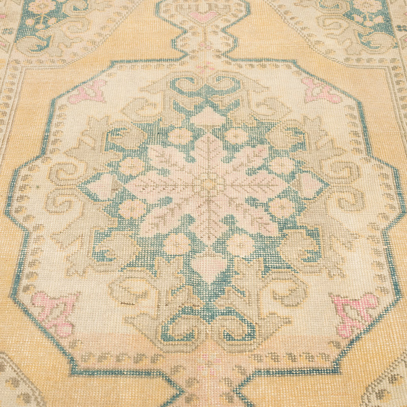Alfombra Vintage Turca Anudada a Mano - 134 cm x 217 cm - K0084289