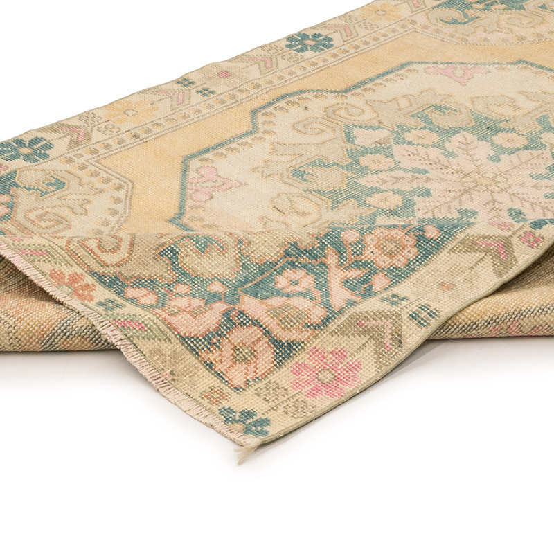 Alfombra Vintage Turca Anudada a Mano - 134 cm x 217 cm - K0084289