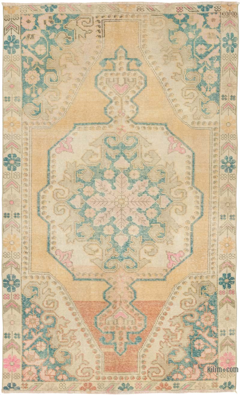 Alfombra Vintage Turca Anudada a Mano - 134 cm x 217 cm - K0084289