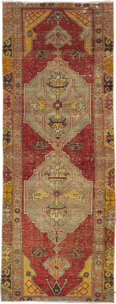 Vintage Turkish Hand-Knotted Runner - 3' 1" x 8'  (37" x 96")