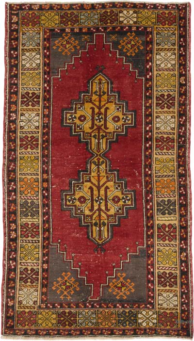 Vintage Turkish Hand-Knotted Rug - 3' 7" x 6' 5" (43" x 77")