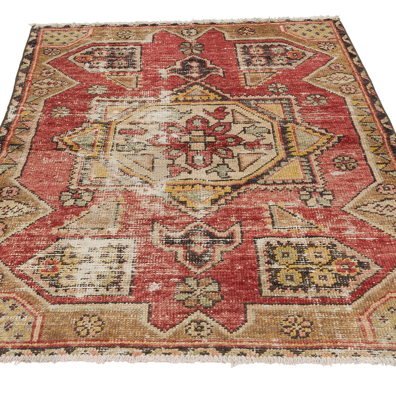Vintage Turkish Hand-Knotted Rug - 3' 7" x 4' 11" (43" x 59") - K0084300