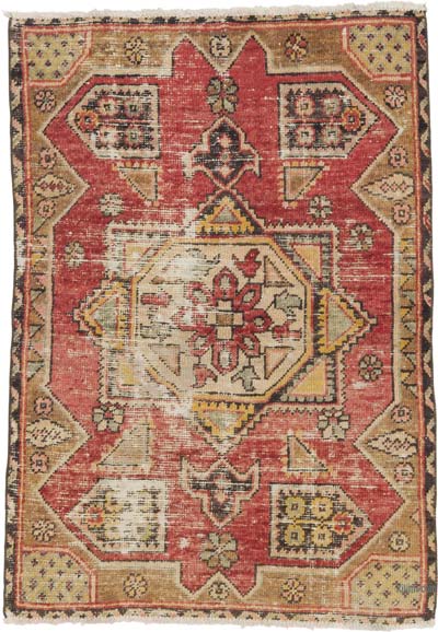 Alfombra Vintage Turca Anudada a Mano - 109 cm x 151 cm