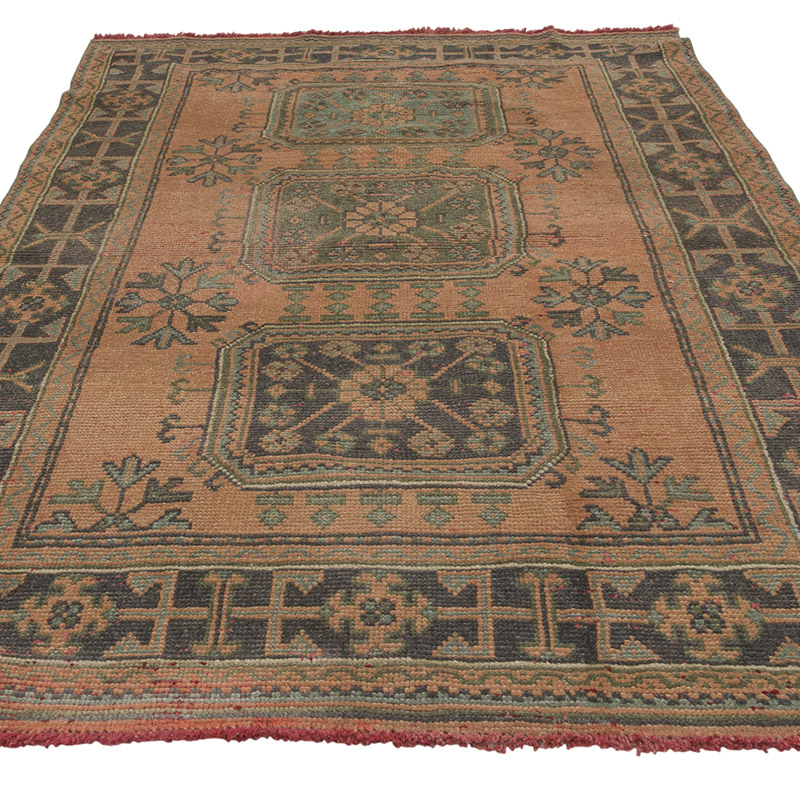 Alfombra Vintage Turca Anudada a Mano - 147 cm x 230 cm - K0084304