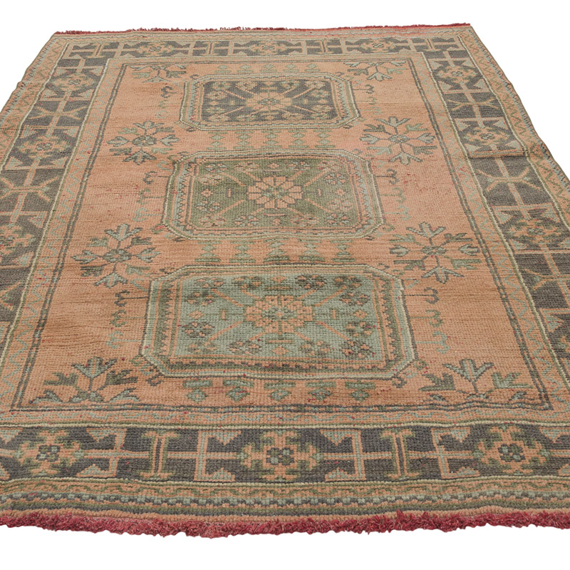 Alfombra Vintage Turca Anudada a Mano - 147 cm x 230 cm - K0084304
