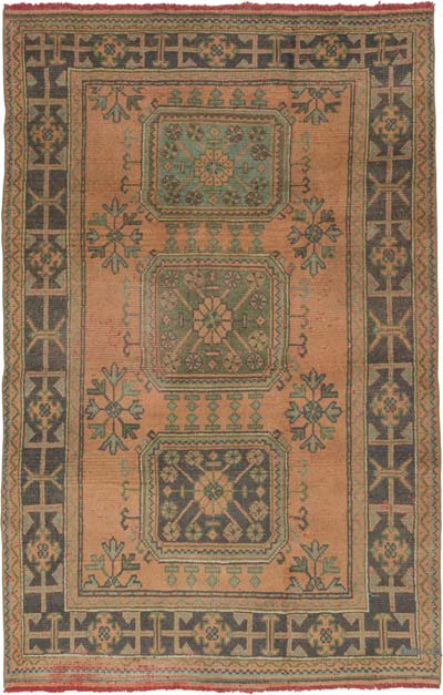 Vintage Turkish Hand-Knotted Rug - 4' 10" x 7' 7" (58" x 91")