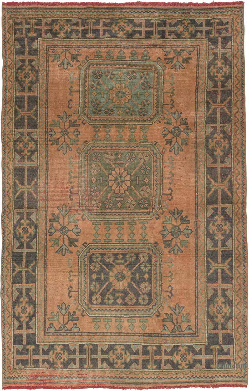 Alfombra Vintage Turca Anudada a Mano - 147 cm x 230 cm - K0084304