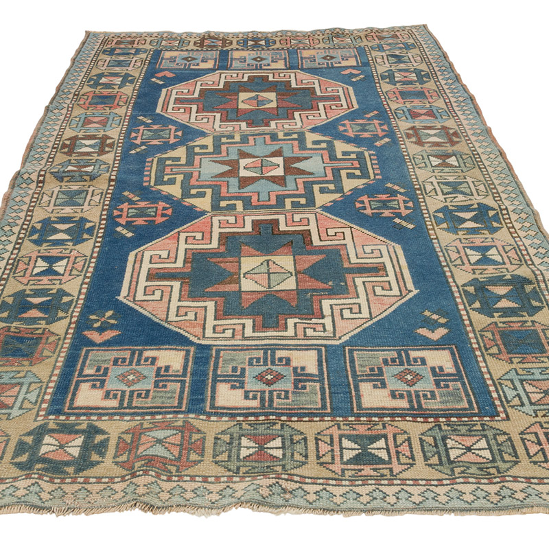 Alfombra Vintage Turca Anudada a Mano - 135 cm x 233 cm - K0084305