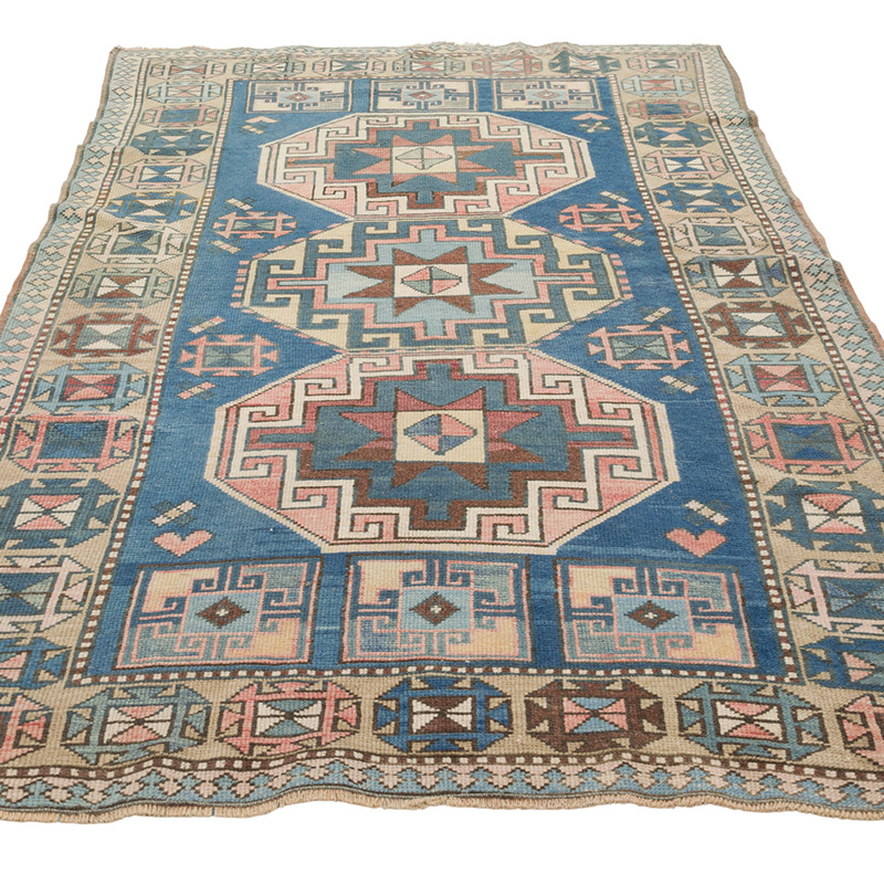 Alfombra Vintage Turca Anudada a Mano - 135 cm x 233 cm - K0084305