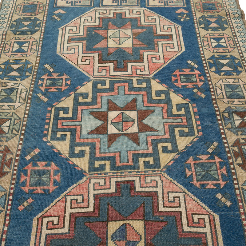 Alfombra Vintage Turca Anudada a Mano - 135 cm x 233 cm - K0084305