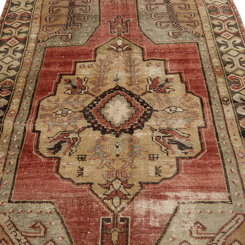 Alfombra Vintage Turca Anudada a Mano - 134 cm x 240 cm - K0084309