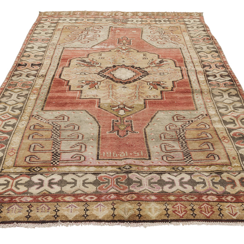 Alfombra Vintage Turca Anudada a Mano - 134 cm x 240 cm - K0084309
