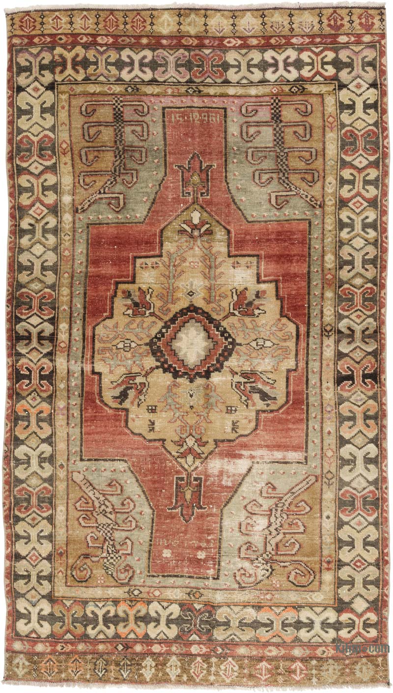 Alfombra Vintage Turca Anudada a Mano - 134 cm x 240 cm - K0084309