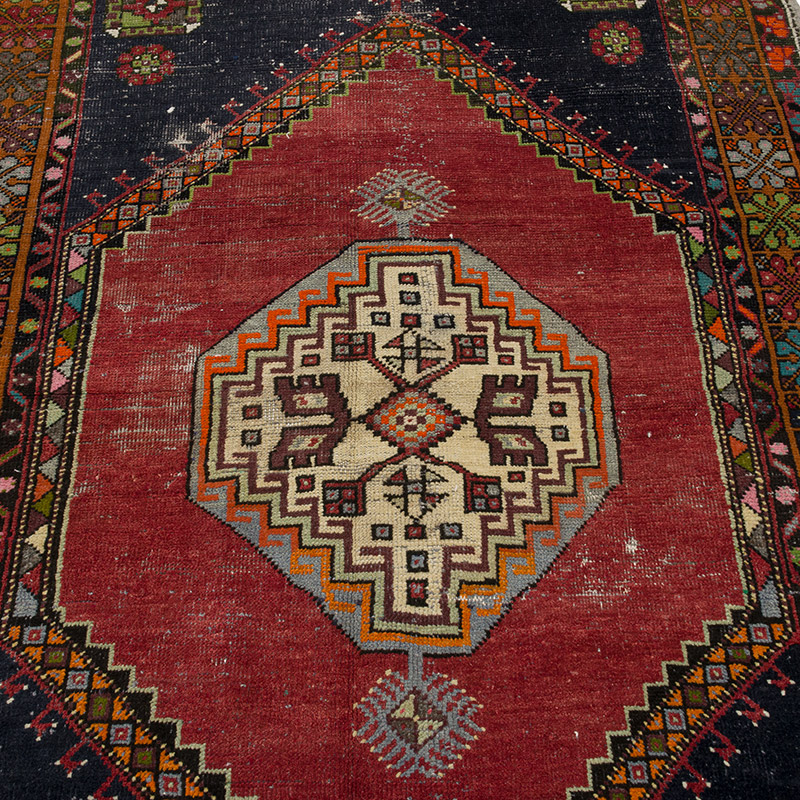 Alfombra Vintage Turca Anudada a Mano - 133 cm x 202 cm - K0084317