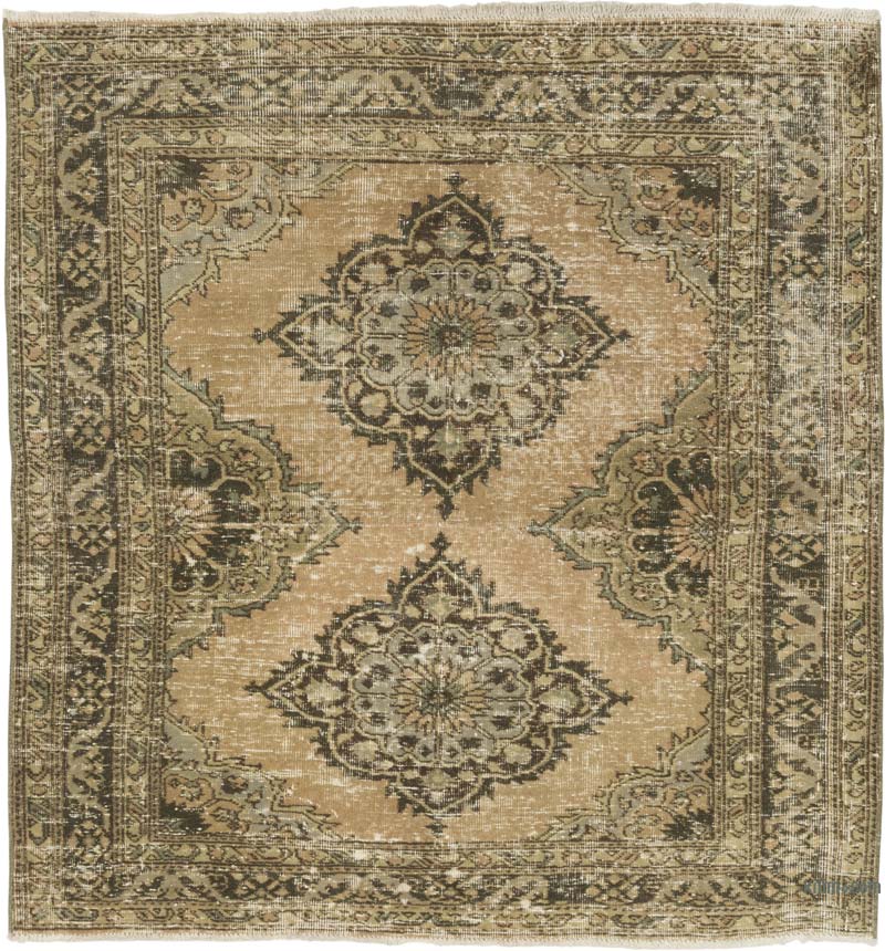 Alfombra Vintage Turca Anudada a Mano - 138 cm x 144 cm - K0084318